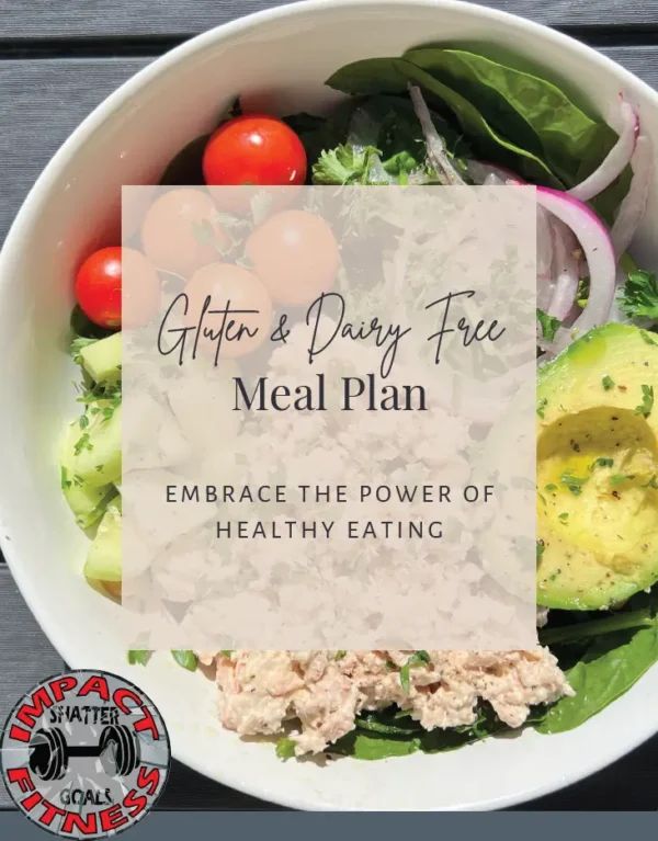 Gluten & dairy free meal plan with salad.