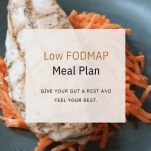 Low FODMAP meal plan with chicken and carrots.