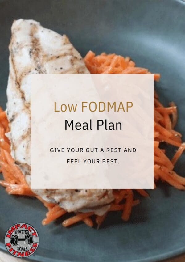 Low FODMAP meal plan with chicken and carrots.