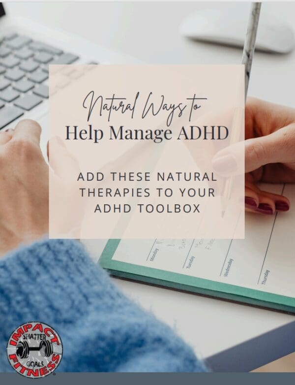 Hand writing natural ways to manage ADHD on a planner.