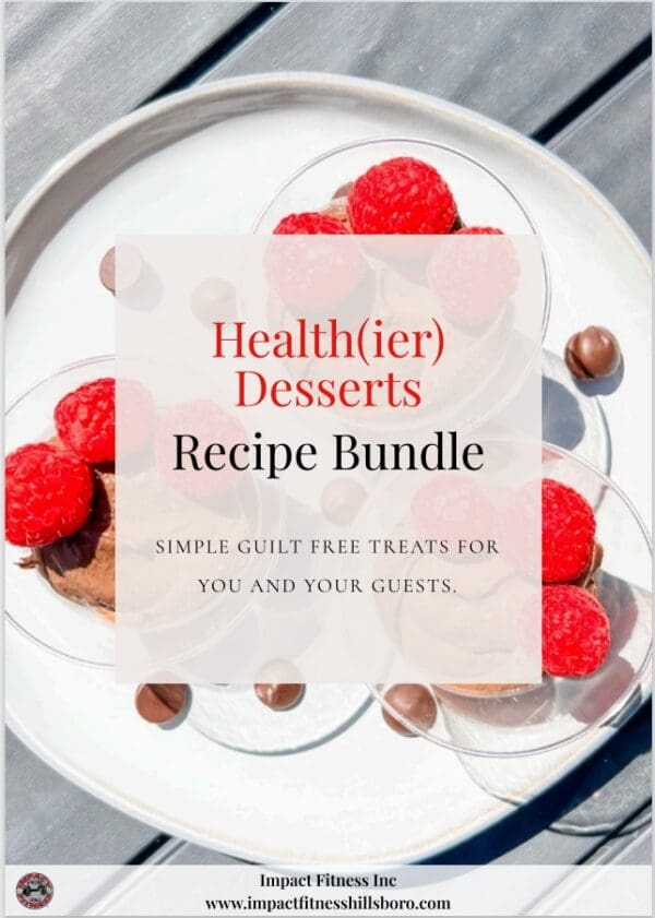 Healthy dessert recipe bundle with raspberries.